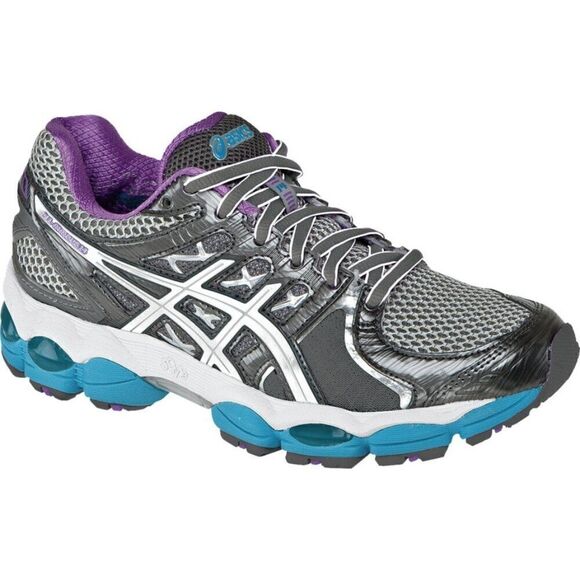 NEW w/Box Asics GEL Nimbus 14 Grey Purple Turquoise Womens Running Shoes 7 US - Picture 8 of 8